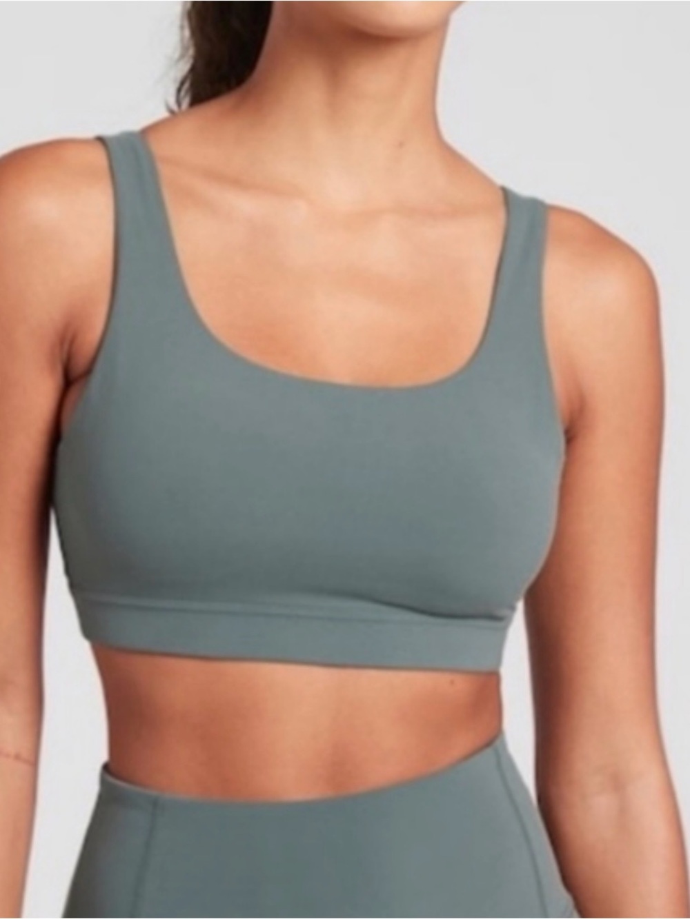 Athleta Sage-Green Scoop Sports Bra